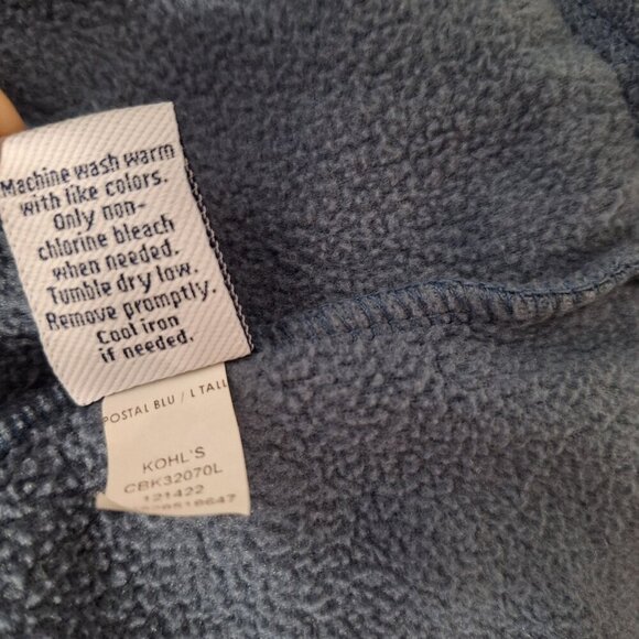 Croft & Barrow Mens 1/4 Zip Fleece Pullover Size Large Tall Blue - Picture 6 of 6